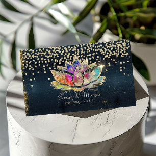 Cartão De Visita Dourados Diamantes legal Lotus Dark