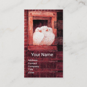 CARTÃO DE VISITA DOVAS BRANCAS NA JANELA VERMELHA