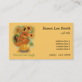 Cartão De Visita Doze girassóis por Vincent van Gogh. Amarelo