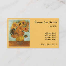 Cartão De Visita Doze girassóis por Vincent van Gogh. Amarelo