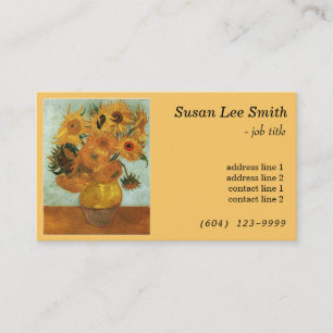 Cartão De Visita Doze Sunflower, de Vincent van Gogh.Amarelo