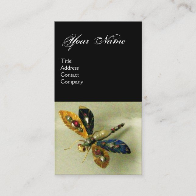 Cartão De Visita DRAGÃO ANTIGO JOIA MONOGRAMA ,Preto Branco (Frente)