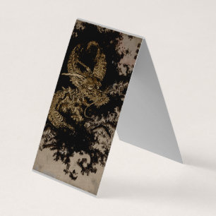 Cartão De Visita Dragão de Tinta Antigo Legendário