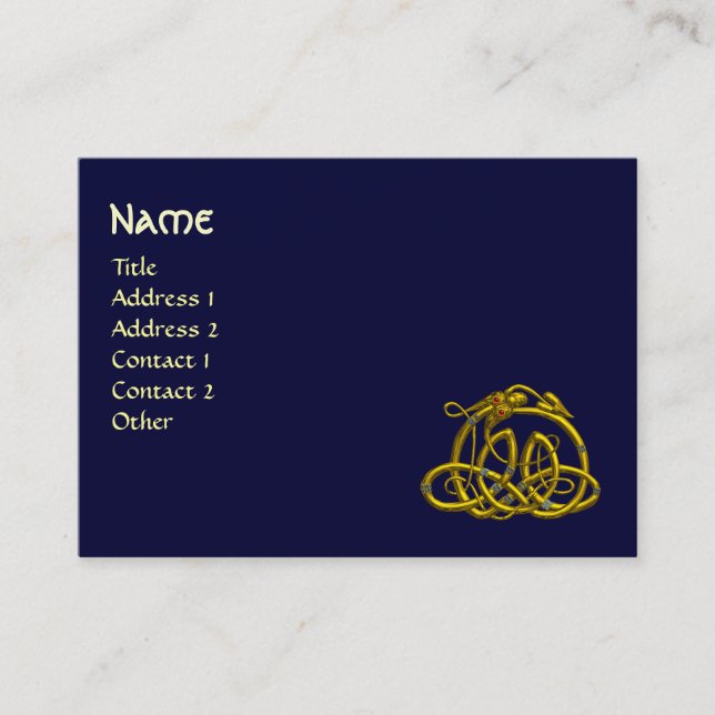 Cartão De Visita DRAGÃO HÍPER, azul (Frente)