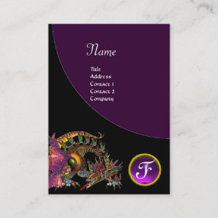 Cartão De Visita DRAGO GEM STONE MONOGRAM preto roxo violeta