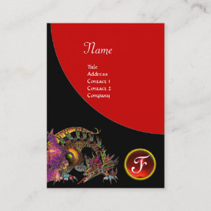 Cartão De Visita DRAGO GEM STONE MONOGRAMA rubi roxo preto