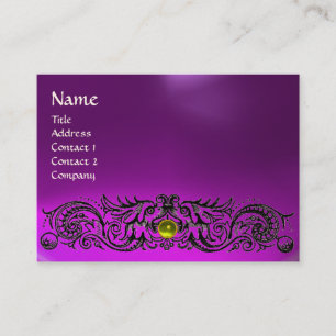 Cartão De Visita DRAGÕES CELTICOS MONOGRAM TOPAZ ametista roxo