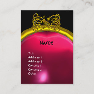 Cartão De Visita DRAGON AMOR RUBY MONOGRAMA vermelho amarelo-rosa