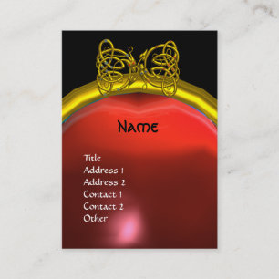 Cartão De Visita DRAGON AMOR RUBY MONOGRAMA vermelho amarelo-rosa