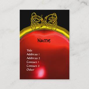 Cartão De Visita DRAGON AMOR RUBY MONOGRAMA vermelho amarelo-rosa