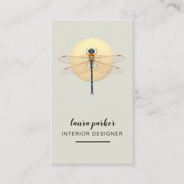 Cartão De Visita Dragonfly Creative Designer Nature Green (Frente)