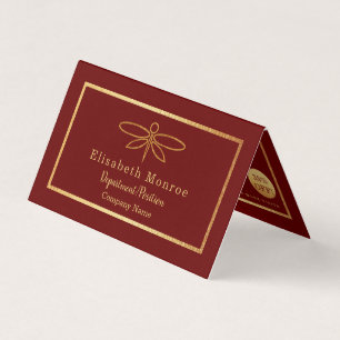 Cartão De Visita Dragonfly Gold Foil - Lealdade dupla