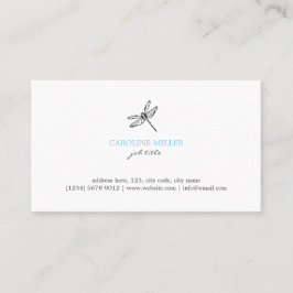 Cartão De Visita Dragonfly illustration feminine elegant cute card