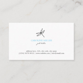 Cartão De Visita Dragonfly illustration feminine elegant cute card