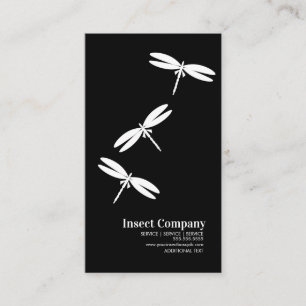 Cartão De Visita Dragonfly Pest Control Company Logotipo branco pre