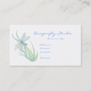 Cartão De Visita Dragonfly Verde Azul de Cor Mola Personalizada