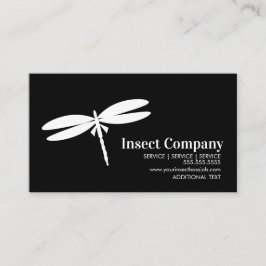 Cartão De Visita Dragonfly White Pest Control Company Logo preto
