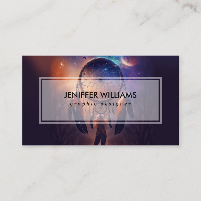 Cartão De Visita Dreamcatcher na floresta (Frente)