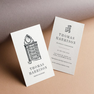 Cartão De Visita Dresser antigo Mobiliário Vintage