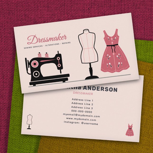 Cartão De Visita Dressmaker (Dressmaker Business Card)