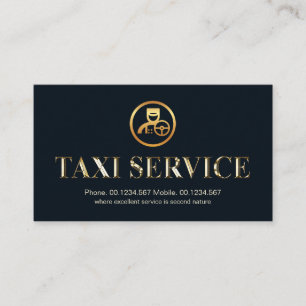 Cartão De Visita Driver de cartaz do serviço de táxi Dourado bril