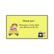 Driver de entrega para mulheres Obrigado por revis