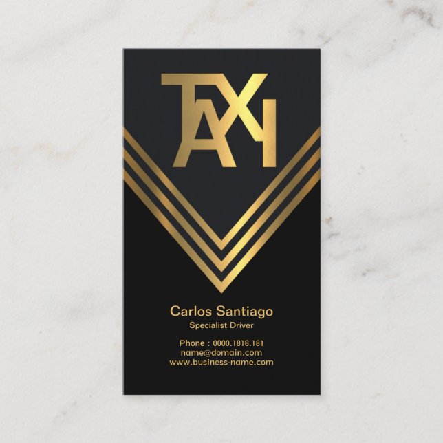 Cartão De Visita Driver de táxi preto criativo Design de espaço neg (Frente)