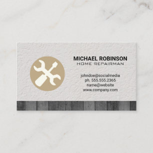 Cartão De Visita Driver do parafuso de chave inglesa   Muro Textura