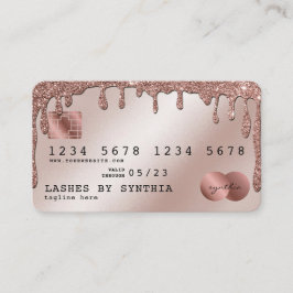 Cartão De Visita Drives de Rosa Dourada Glitter Estimulados com Car