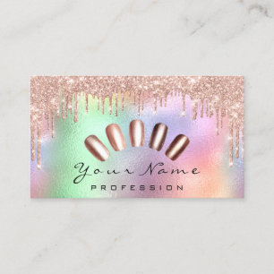 Cartão De Visita Drives Holográficos de Manicure Holográfico com 