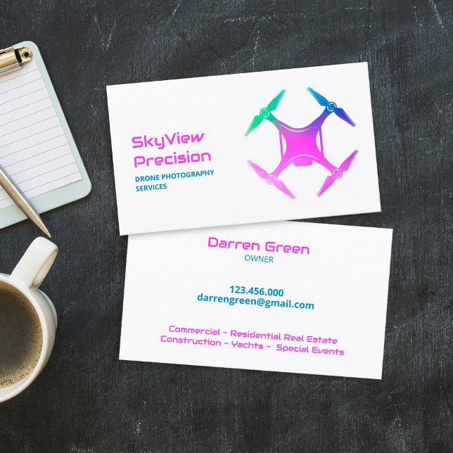 Cartão De Visita Drone UAV (Drone UAV Business Cards)