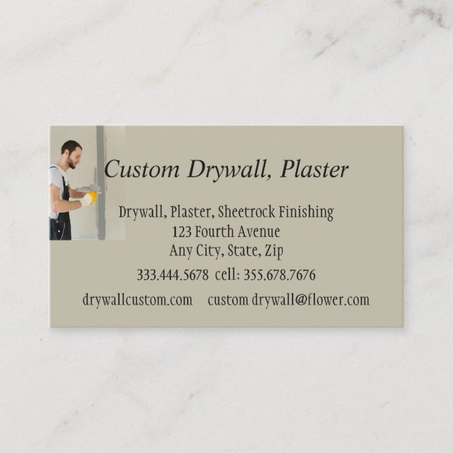 Cartão De Visita Drywall, Plaster, Sheetrock Finishing (Frente)