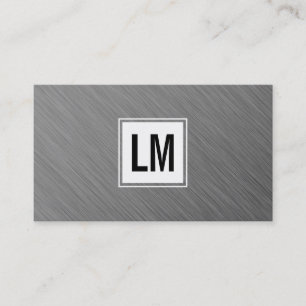 Cartão De Visita Duas letras: Caixa branca e metal