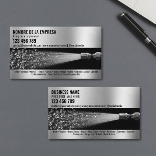 Cartão De Visita Duas Línguas Limpeza com Jato de Água Limpeza de T