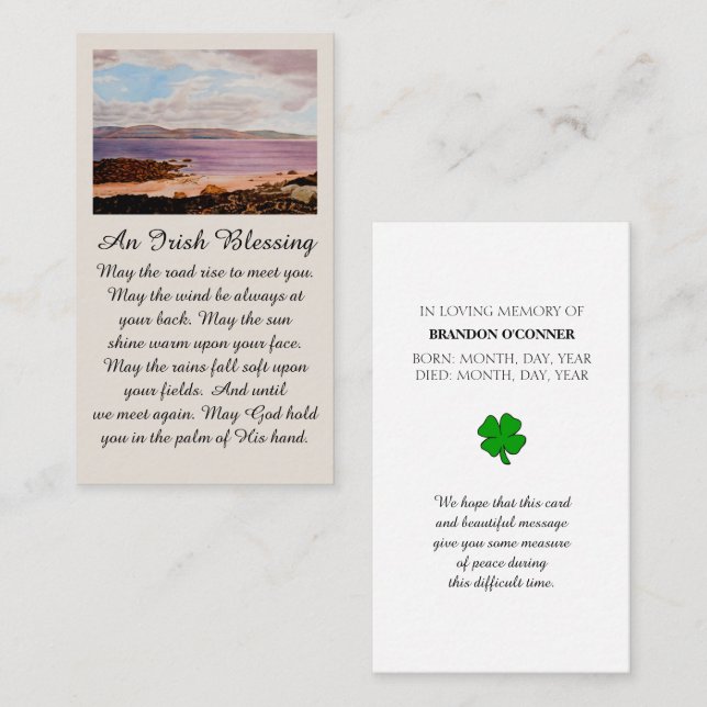 Cartão De Visita Dublin Celebração da Vida com Purple Red Siena (Frente/Verso)