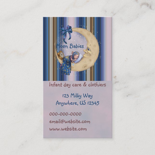 Cartão De Visita Duende do bebê da lua (Frente)