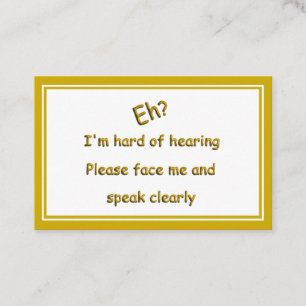 Cartão De Visita Duro da audição