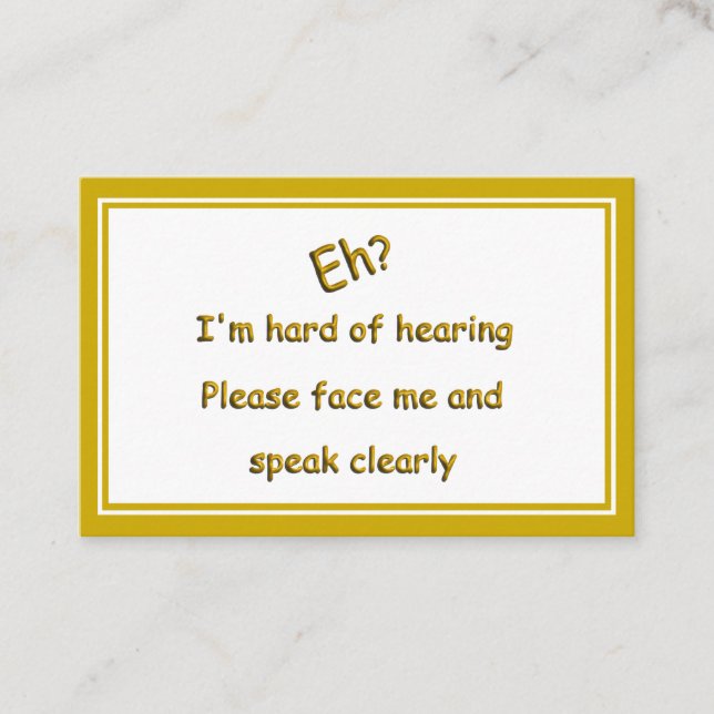 Cartão De Visita Duro da audição (Frente)