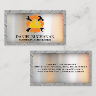 Cartão De Visita Duro de construção Hat Wrench Hammer