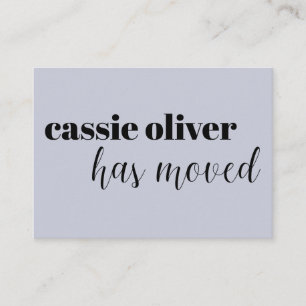 Cartão De Visita Dusty Blue Change of Address Card: Solteiro