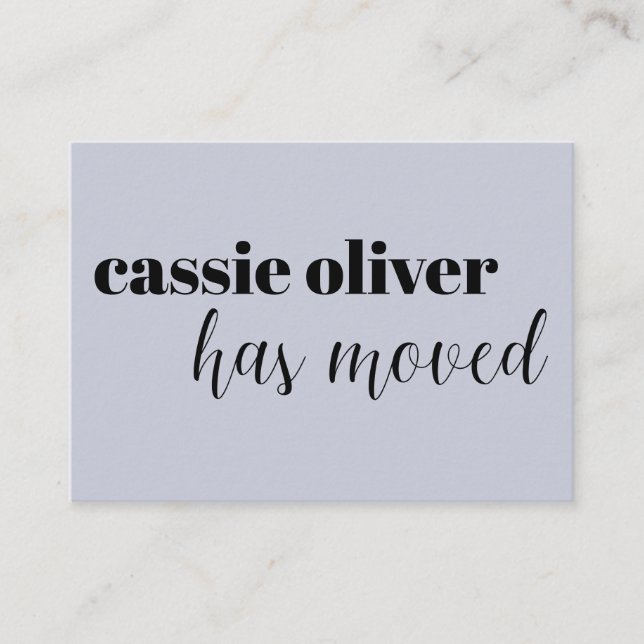 Cartão De Visita Dusty Blue Change of Address Card: Solteiro (Frente)