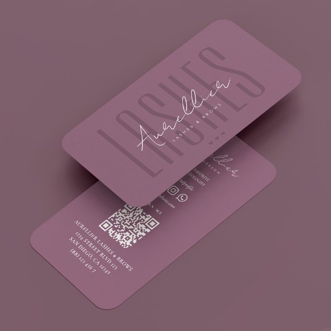 Cartão De Visita Dusty Mauve Aestésica, profissional de beleza rosa (Dusty Mauve Aesthetic Pink Beauty Professional Business Card
)