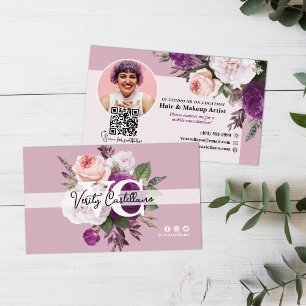 Cartão De Visita Dusty Mauve Vintage Rosas Floral Beauty Stylist