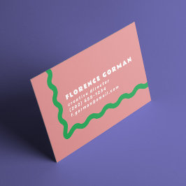 Cartão De Visita Dusty Rosa e Frame Verde Brilhante