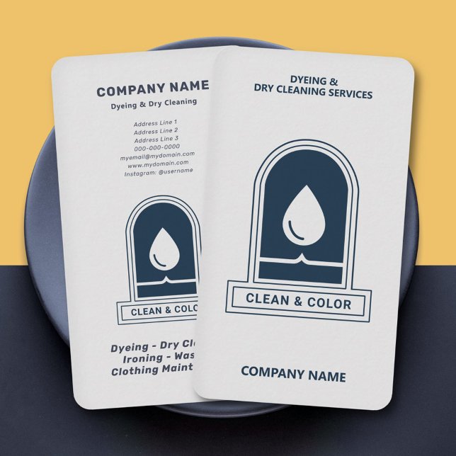 Cartão De Visita Dyeing & Dry Cleaning Vertical (Dyeing & Dry Cleaning Vertical Business Card)