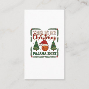 Cartão De Visita É Basquete de Pijama de Natal Chapéu de Papai Noel