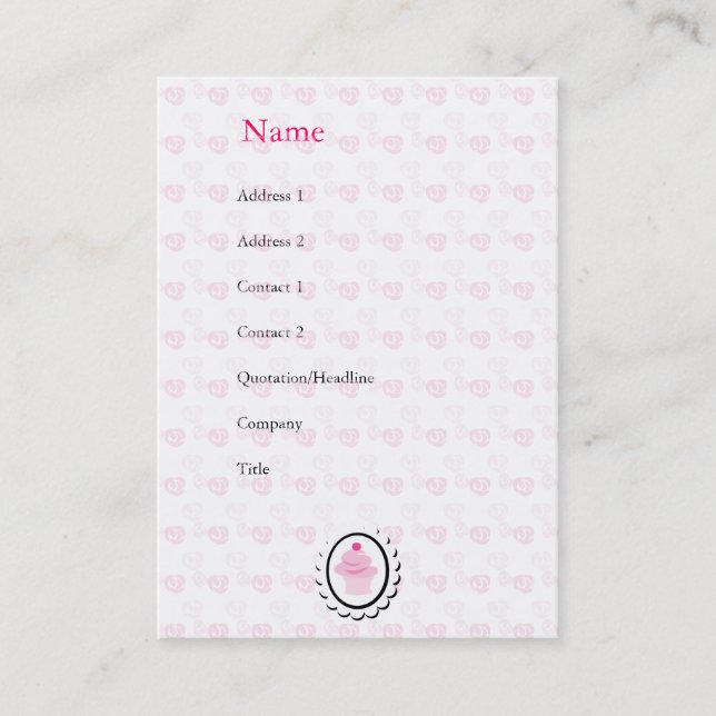 Cartão De Visita E o Bolo era rosa e ela era pequena (Frente)