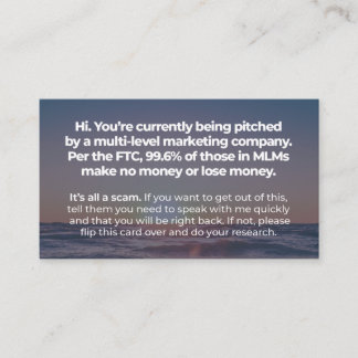 Cartão De Visita É todo o Scam -