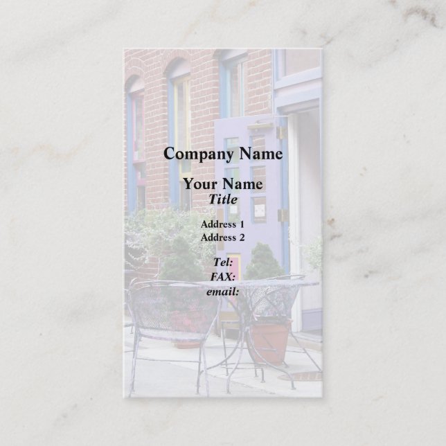 Cartão De Visita Easton PA - Sentado ao ar livre (Frente)