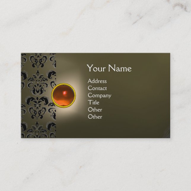 CARTÃO DE VISITA ECLIPSE DAMASK GEM MONOGRAM (Frente)